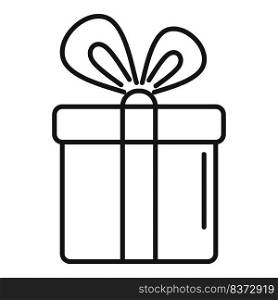 Prize gift box icon outline vector. Person package. Open present. Prize gift box icon outline vector. Person package