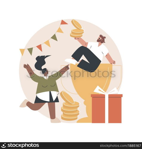 Prize pool abstract concept vector illustration. Prize money distribution, tournament main award, players buyin, entry fee, video game tournament, pool tracker, host event abstract metaphor.. Prize pool abstract concept vector illustration.