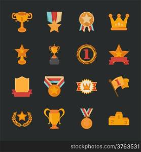 Prizes &amp; Awards icons , flat design , eps10 vector format