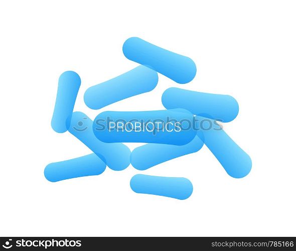 Probiotics Bacteria. Biology, Science background Vector illustration. Probiotics Bacteria. Biology, Science background. Vector stock illustration.