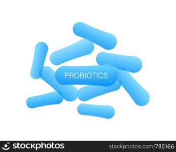 Probiotics Bacteria. Biology, Science background Vector illustration. Probiotics Bacteria. Biology, Science background. Vector stock illustration.