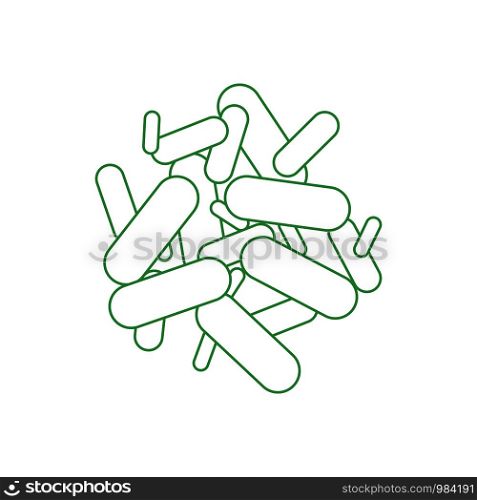 Probiotics icon back. green color. Vector illustration. Probiotics icon back