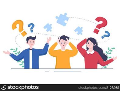 Problem and Solution in Business Solving to Look Ideas with the Concept of Teamwork Can use for Web Banner or Background Flat Illustration
