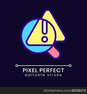 Problem identification pixel perfect RGB color icon for dark theme. Problem solving process. Troubleshooting. Simple filled line drawing on night mode background. Editable stroke. Poppins font used. Problem identification pixel perfect RGB color icon for dark theme