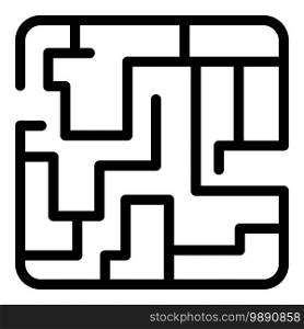 Problem maze icon. Outline problem maze vector icon for web design isolated on white background. Problem maze icon, outline style