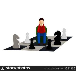 problem of choice. make a move to chess. Flat vector illustration. problem of choice. make a move to chess. vector illustration