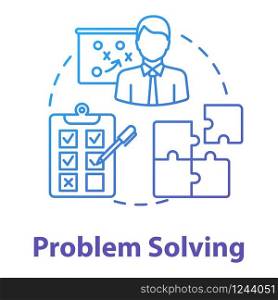 Problem solving concept icon. Planning, management. Way out of difficult situations. Decision making idea thin line illustration. Vector isolated outline RGB color drawing