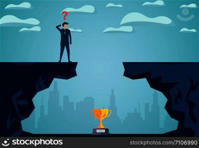Problem solving concepts and finding solutions go to the ultimate business success goal. creative idea. leadership. illustration cartoon vector
