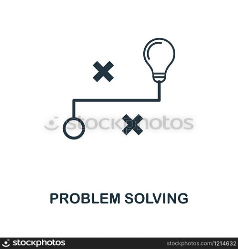 Problem Solving icon. Monochrome style design from machine learning collection. UX and UI. Pixel perfect problem solving icon. For web design, apps, software, printing usage.. Problem Solving icon. Monochrome style design from machine learning icon collection. UI and UX. Pixel perfect problem solving icon. For web design, apps, software, print usage.