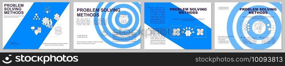 Problem solving method brochure template. Boost work performance. Flyer, booklet, leaflet print, cover design with linear icons. Vector layouts for presentation, annual reports, advertisement pages. Problem solving method brochure template