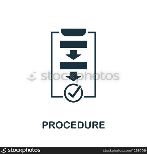 Procedure vector icon illustration. Creative sign from quality control icons collection. Filled flat Procedure icon for computer and mobile. Symbol, logo vector graphics.. Procedure vector icon symbol. Creative sign from quality control icons collection. Filled flat Procedure icon for computer and mobile