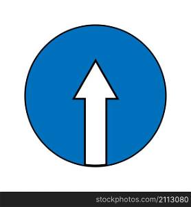 Proceed straight ahead sign. Road traffic. Mandatory icon. Navigation concept. Vector illustration. Stock image. EPS 10.. Proceed straight ahead sign. Road traffic. Mandatory icon. Navigation concept. Vector illustration. Stock image.