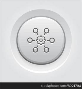Process Automation Icon. Business Concept. Process Automation Icon. Business Concept. Grey Button Design
