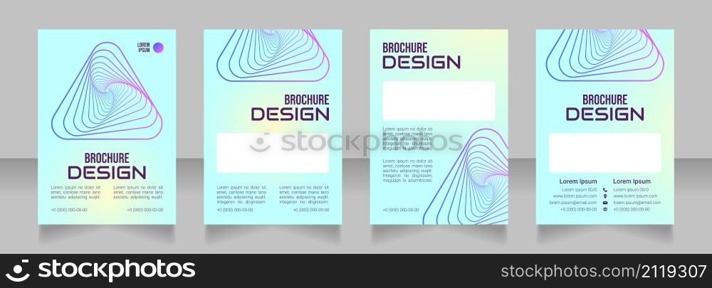 Process improvement blank brochure design. Template set with copy space for text. Premade corporate reports collection. Editable 4 paper pages. Bebas Neue, Audiowide, Roboto Light fonts used. Process improvement blank brochure design