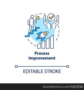 Process improvement concept icon. Workflow optimization idea thin line illustration. Work quality enhancement, skills development. Vector isolated outline RGB color drawing. Editable stroke