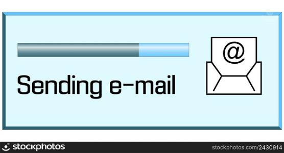 process of sending emails, the window displaying process of sending e-mails, vector