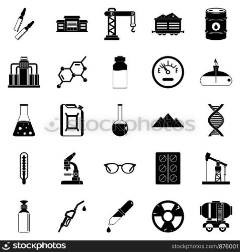 Processing factory icons set. Simple set of 25 processing factory vector icons for web isolated on white background. Processing factory icons set, simple style