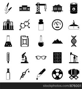 Processing factory icons set. Simple set of 25 processing factory vector icons for web isolated on white background. Processing factory icons set, simple style