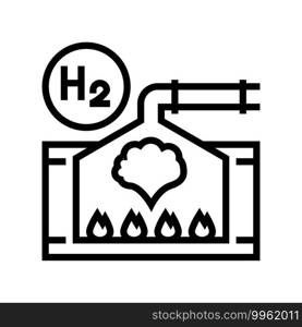 processing hydrogen line icon vector. processing hydrogen sign. isolated contour symbol black illustration. processing hydrogen line icon vector illustration