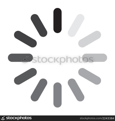 Processing icon. Circular loader. Loading progress indicator isolated on white background. Processing icon. Circular loader. Loading progress indicator