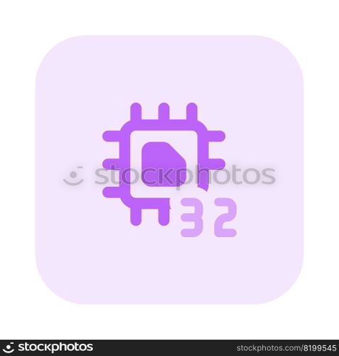 Processing unit with a 32-bit data capacity.