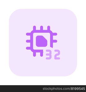 Processing unit with a 32-bit data capacity.