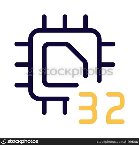 Processing unit with a 32-bit data capacity.