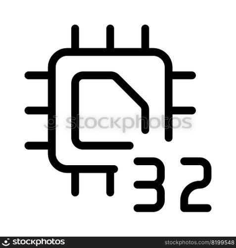 Processing unit with a 32-bit data capacity.
