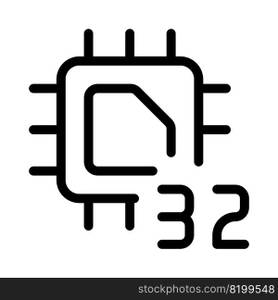 Processing unit with a 32-bit data capacity.