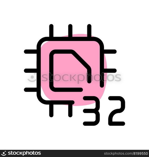 Processing unit with a 32-bit data capacity.