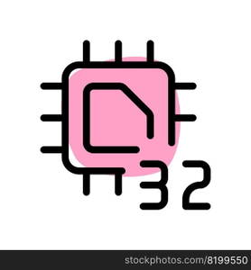 Processing unit with a 32-bit data capacity.