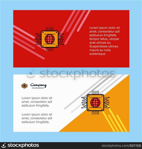 Processor abstract corporate business banner template, horizontal advertising business banner.