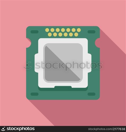 Processor circuit icon flat vector. Chip cpu. Digital computer. Processor circuit icon flat vector. Chip cpu