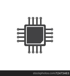 Processor CPU icon flat design 