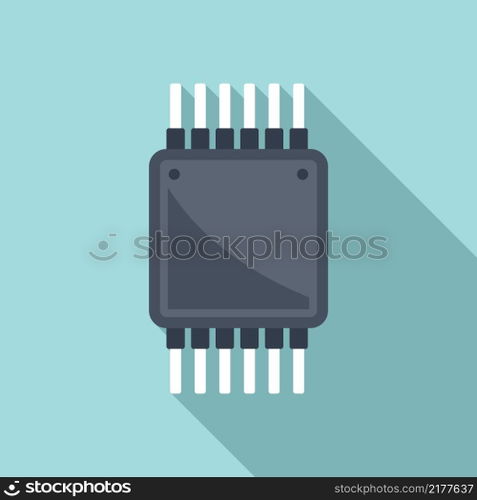 Processor cpu icon flat vector. Chip cpu. Data core. Processor cpu icon flat vector. Chip cpu