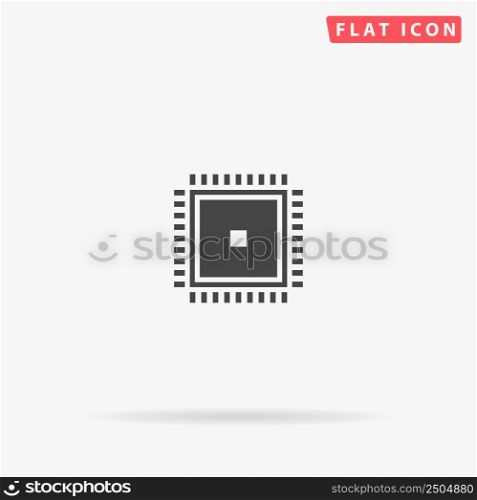 Processor flat vector icon. Hand drawn style design illustrations.. Processor flat vector icon