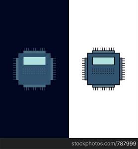 Processor, Hardware, Computer, PC, Technology Flat Color Icon Vector