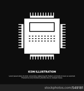 Processor, Hardware, Computer, PC, Technology Icon. glyph vector symbol for UI and UX, website or mobile application. Vector EPS10 Abstract Template background