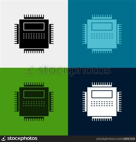 Processor, Hardware, Computer, PC, Technology Icon Over Various Background. glyph style design, designed for web and app. Eps 10 vector illustration. Vector EPS10 Abstract Template background