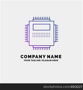 Processor, Hardware, Computer, PC, Technology Purple Business Logo Template. Place for Tagline. Vector EPS10 Abstract Template background