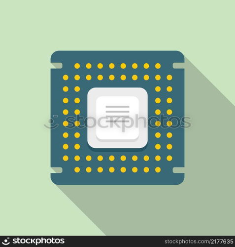 Processor icon flat vector. Cpu chip. Digital board. Processor icon flat vector. Cpu chip