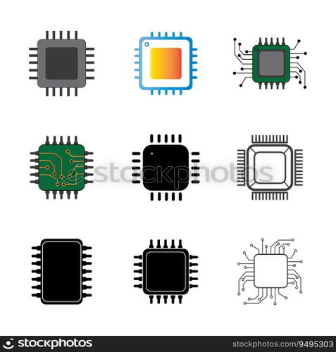 processor icon logo vector design template