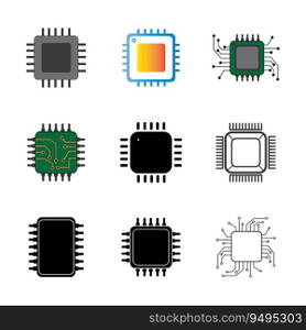processor icon logo vector design template