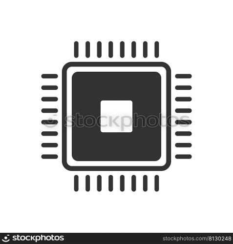 Processor icon. Microchip illustration symbol. Sign cpu vector.