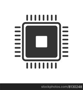 Processor icon. Microchip illustration symbol. Sign cpu vector.