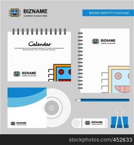 Processor Logo, Calendar Template, CD Cover, Diary and USB Brand Stationary Package Design Vector Template