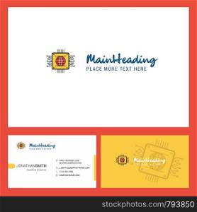 Processor Logo design with Tagline & Front and Back Busienss Card Template. Vector Creative Design