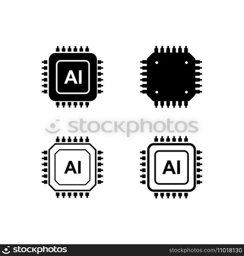 Processor logo icon vector flat design template
