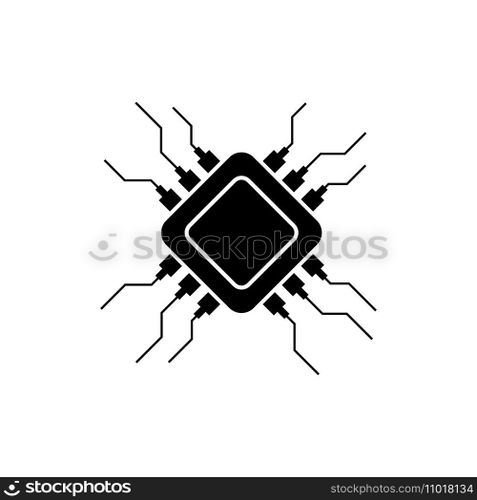 Processor logo icon vector flat design template