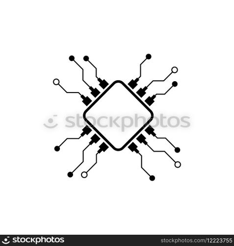 Processor logo icon vector flat design template